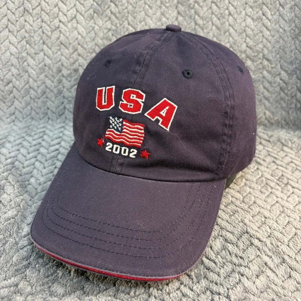 Sonoma Jean Company USA 2002 American Flag Navy Blue Baseball Cap Hat